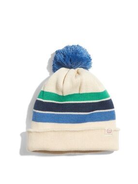 Marine Layer Pom Beanie Cream Cool Stripe